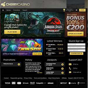 Cherry Casino | Deposit €20, spin bonus wheel & get up to 200 free spins