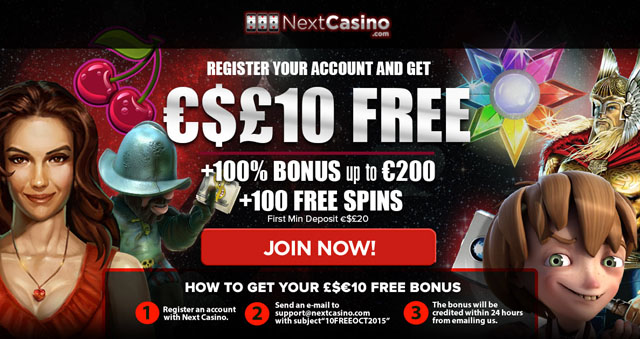 10FREE-NextCasino-No-Deposit-Bonus