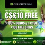 Get your €£$10 No Deposit Bonus this October 2015 at CasinoLuck