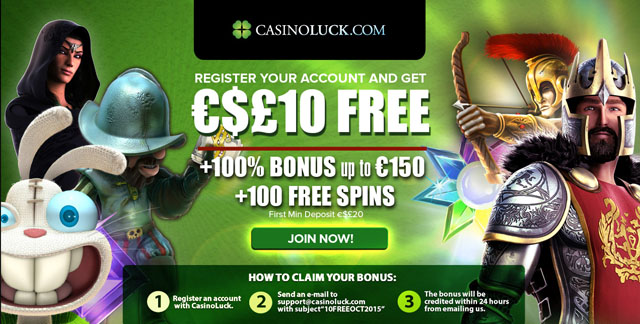 Casinoluck-no-deposit-bonus-10FREE