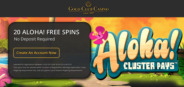 20 Aloha! Cluster Pays free spins No deposit