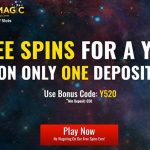 New SlotsMagic Bonus Code to unlock Free Spins for a whole year + Get 10 No Deposit Free Spins on Registration and 100% bonus up to €150 and 50 FREE spins on Starburst