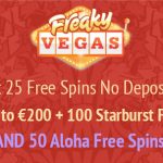 FreakyVegas August Bonus Promotion – Get your Starburst and Aloha Free Spins this month!